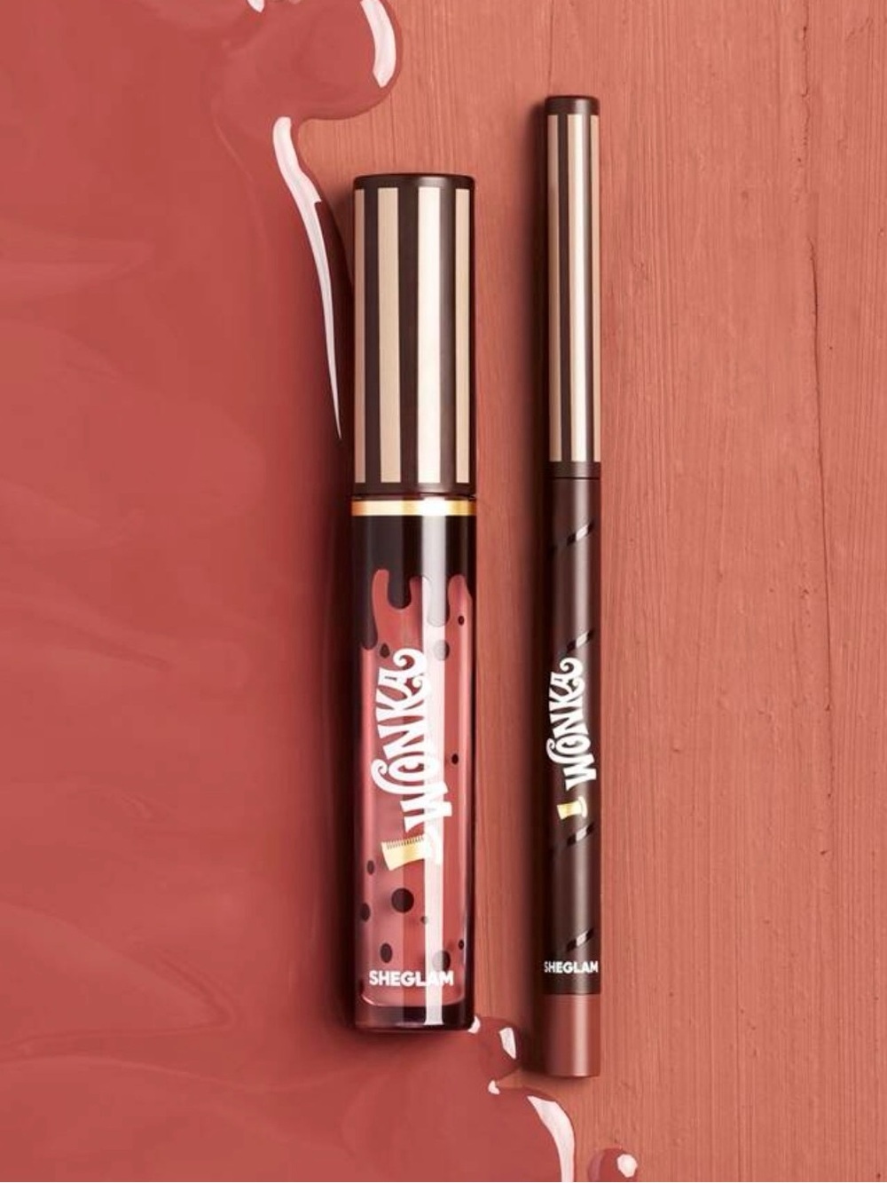 WILLY WONKA X Sheglam Cocoa Kiss Lip Gloss & Lip Liner Duo - Kit NEW